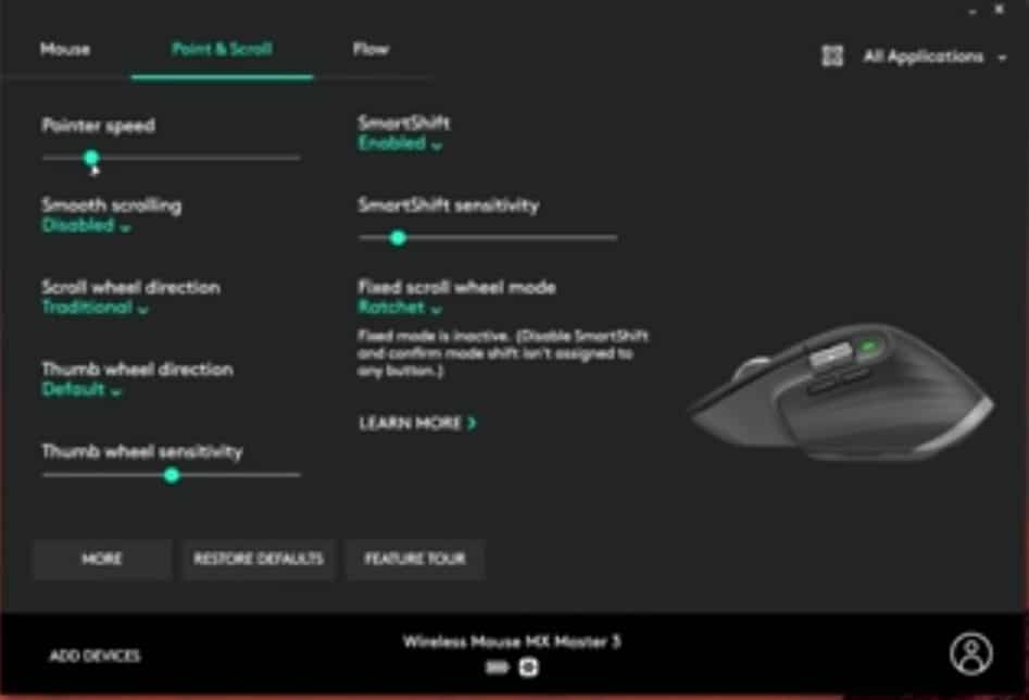 Logitech MX Master 3 Mouse Review 6 Logi software