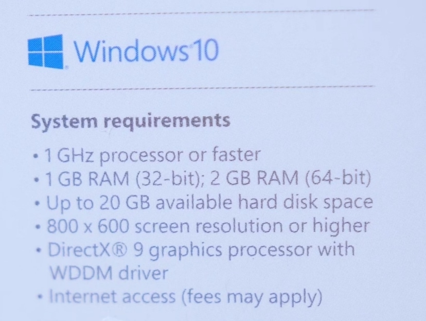 Windows 10 requirements